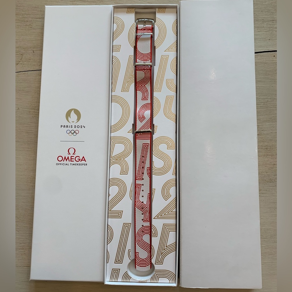 Omega OEM Paris 2024 Red NATO Strap - 19/20 MM